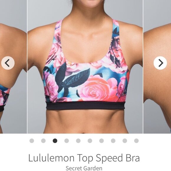 Lululemon Top Speed Bra in  Secret Garden Pink floral size 4 - Picture 15 of 15